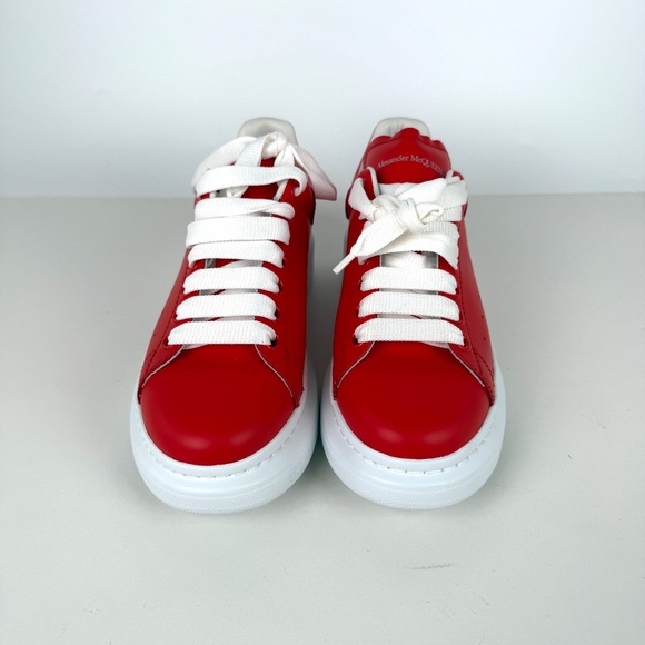 Alexander McQueen Larry Red Pink Leather Sneakers 38, 8 - Picture 6 of 11